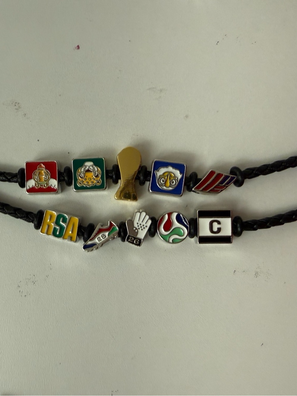 FIFA official Charm Braided Leather Bracelet - Multicolor Enamel Icons - Picture 11 of 14